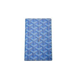 GOYARD passport Wallet blue herringbone leather